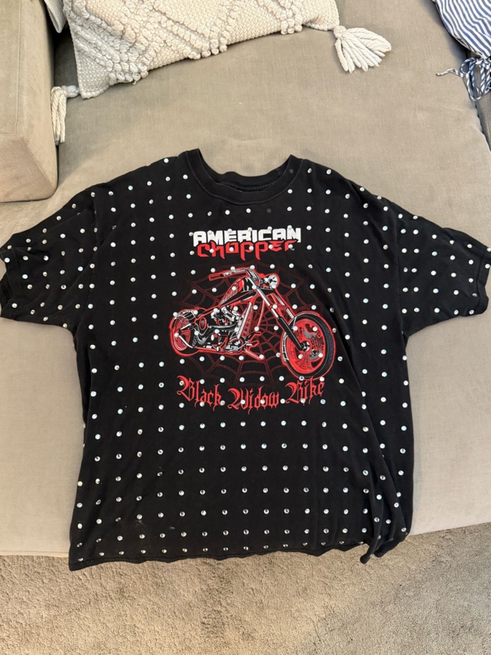 LF oversized reworked vintage bedazzled t-shirt